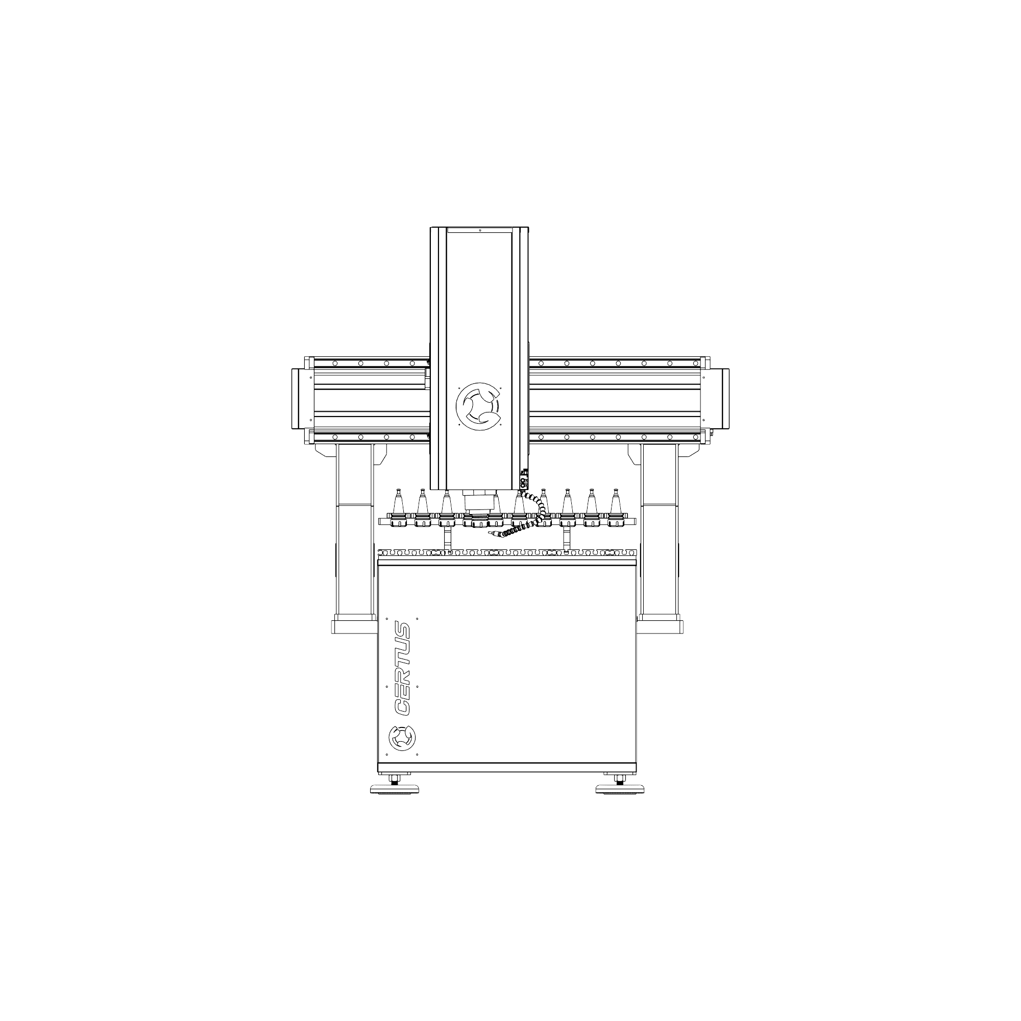 Schemat techniczny frezarki Certus 0816 - widok 1